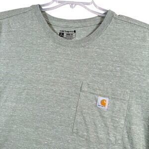 Carhartt Mens 2X Loose Fit Sage Green Pocket T Shirt Workwear Cotton Blend
